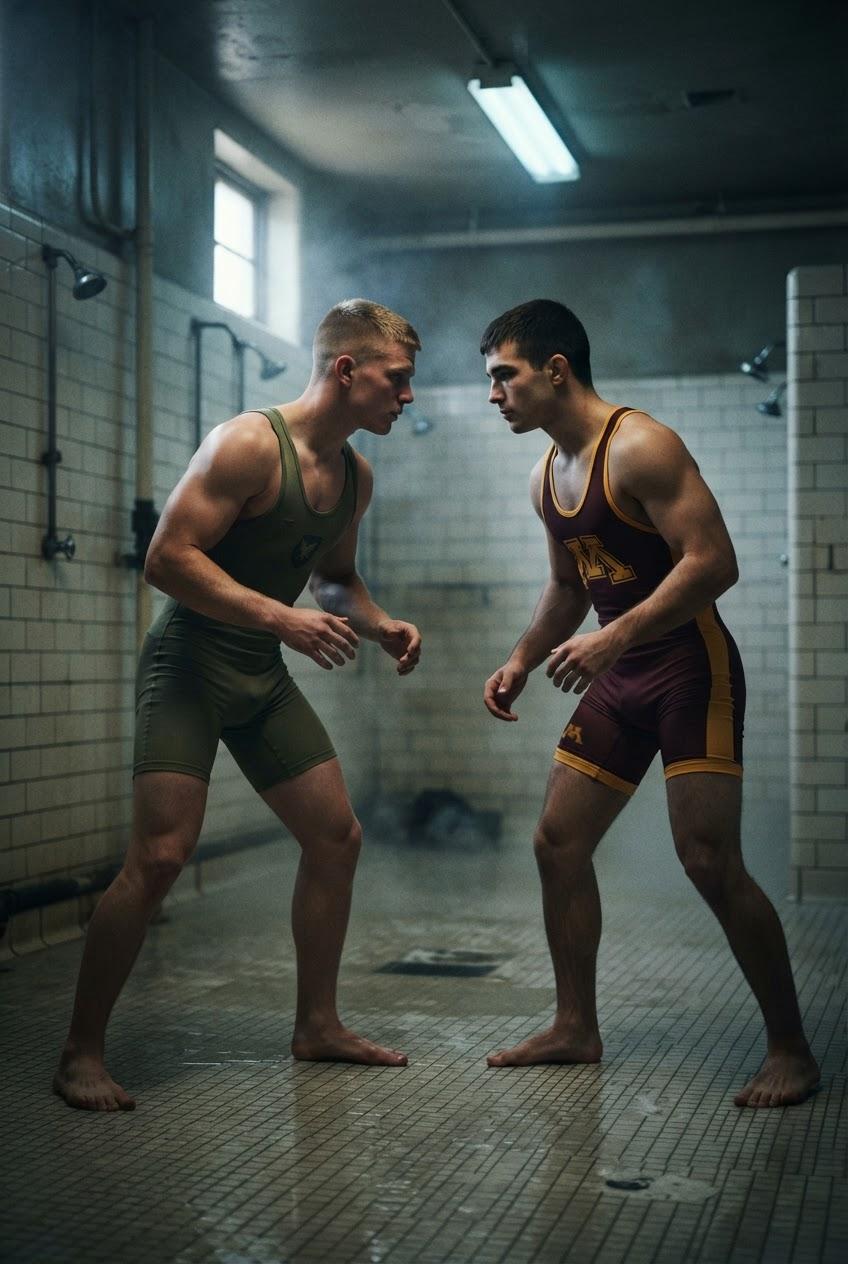 Sweaty Gym Cocks Lock Horns