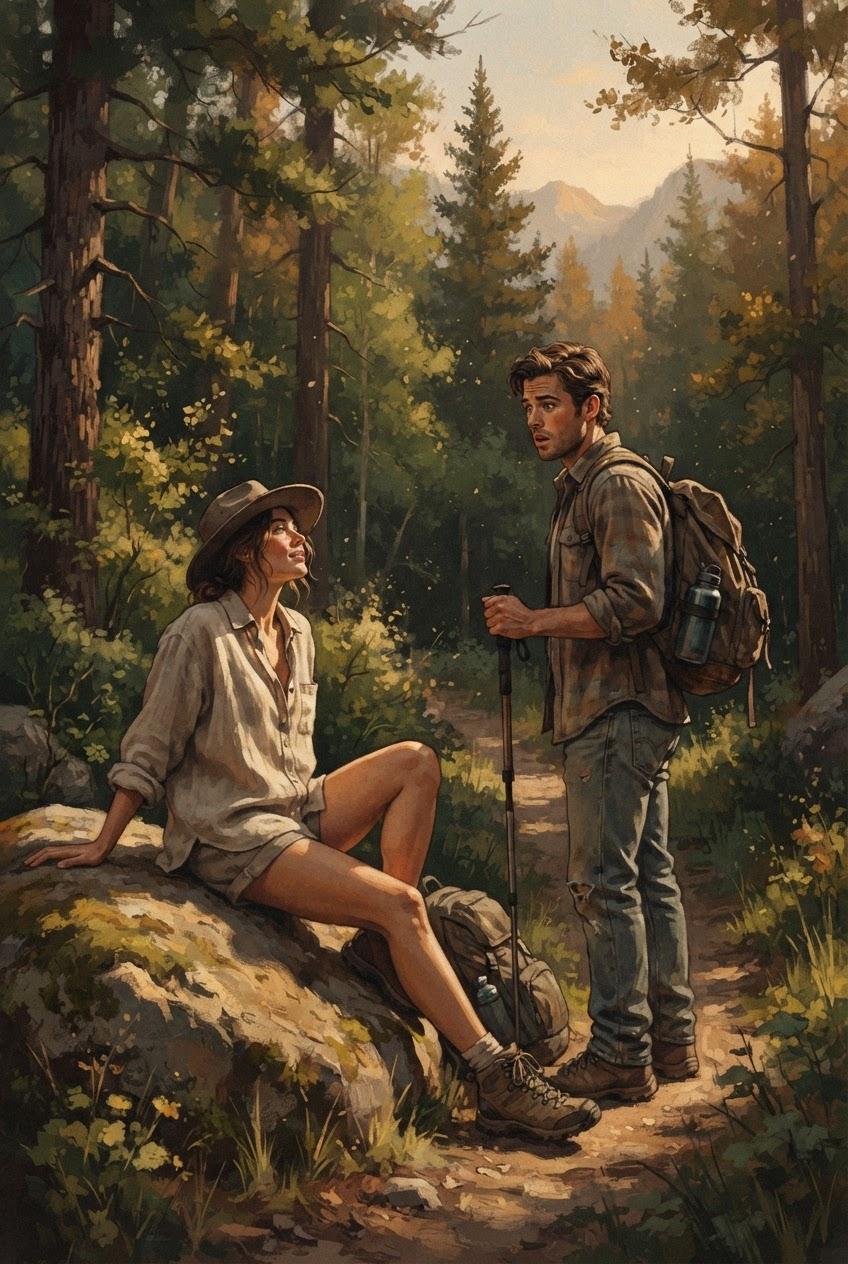 Lost Hiker Fills Hiker's Cunt