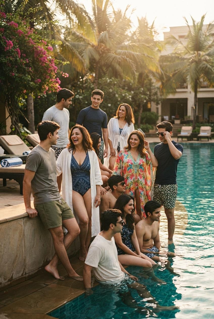 Young men Seduce Aunty's at Pool Party