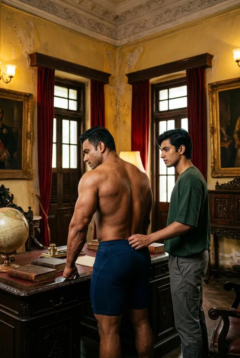 Bodybuilding jiju cock-worshipped by chotu