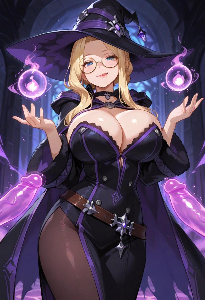 Apprentice Summons Magic Cocks to Fuck Herself Senseless