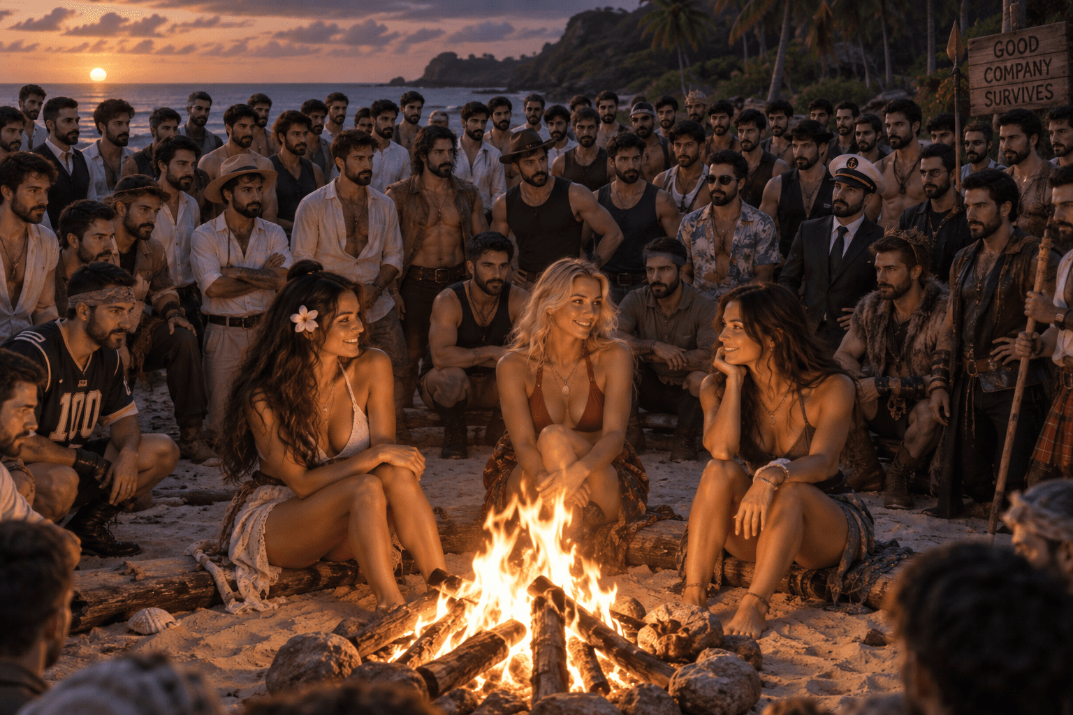 Shipwrecked with 100 Horny Marcuses