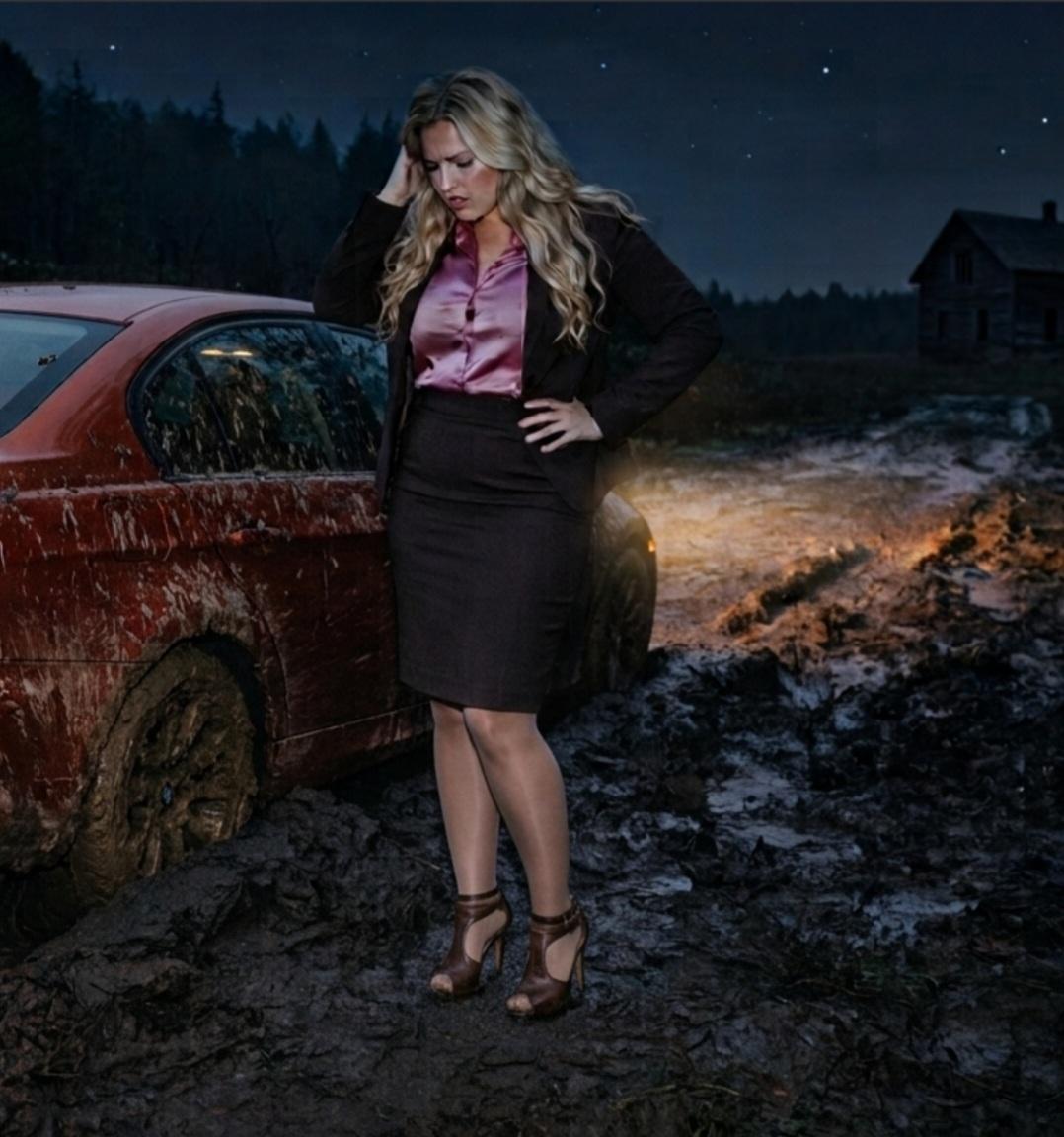 Lost Executive Gets Off in Stuck Car