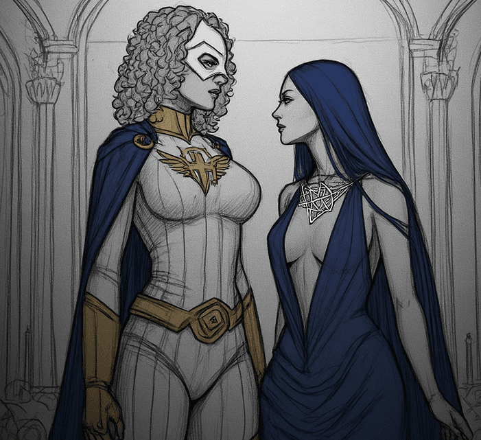 Golden Crusader Confronts Doctor Lilith