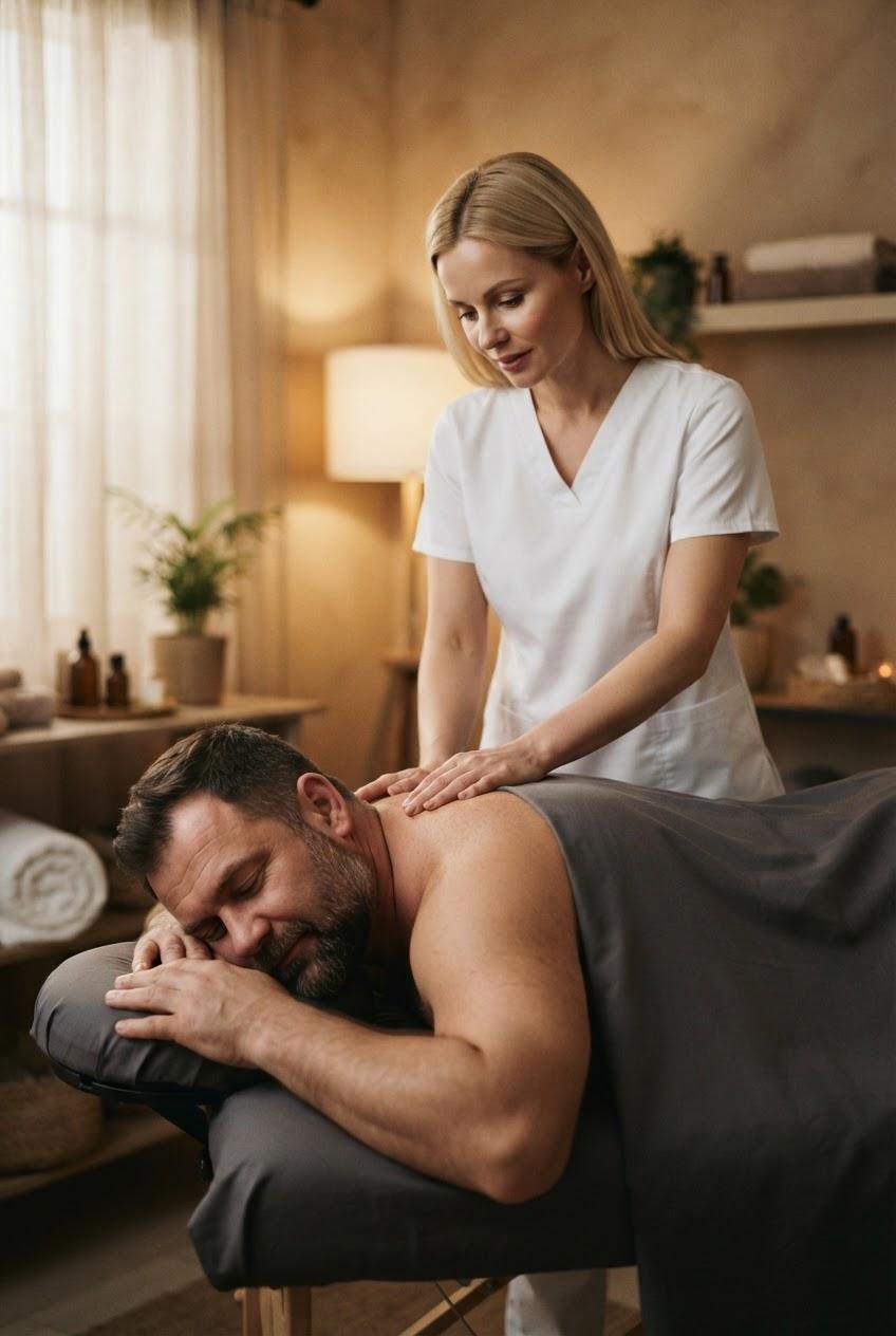 Massage Therapist Seduces Retired Cop