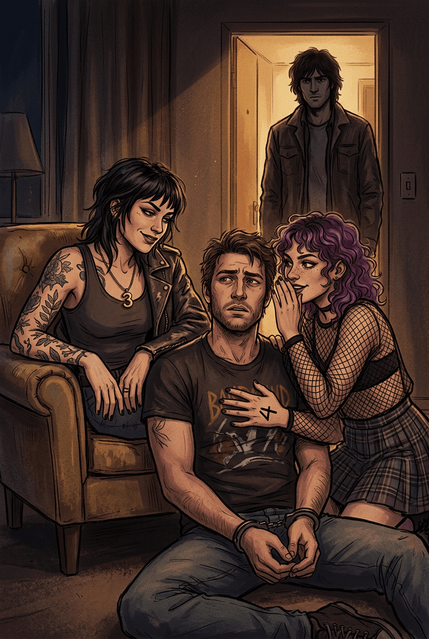 Goth Girls Break In a Crew Boy