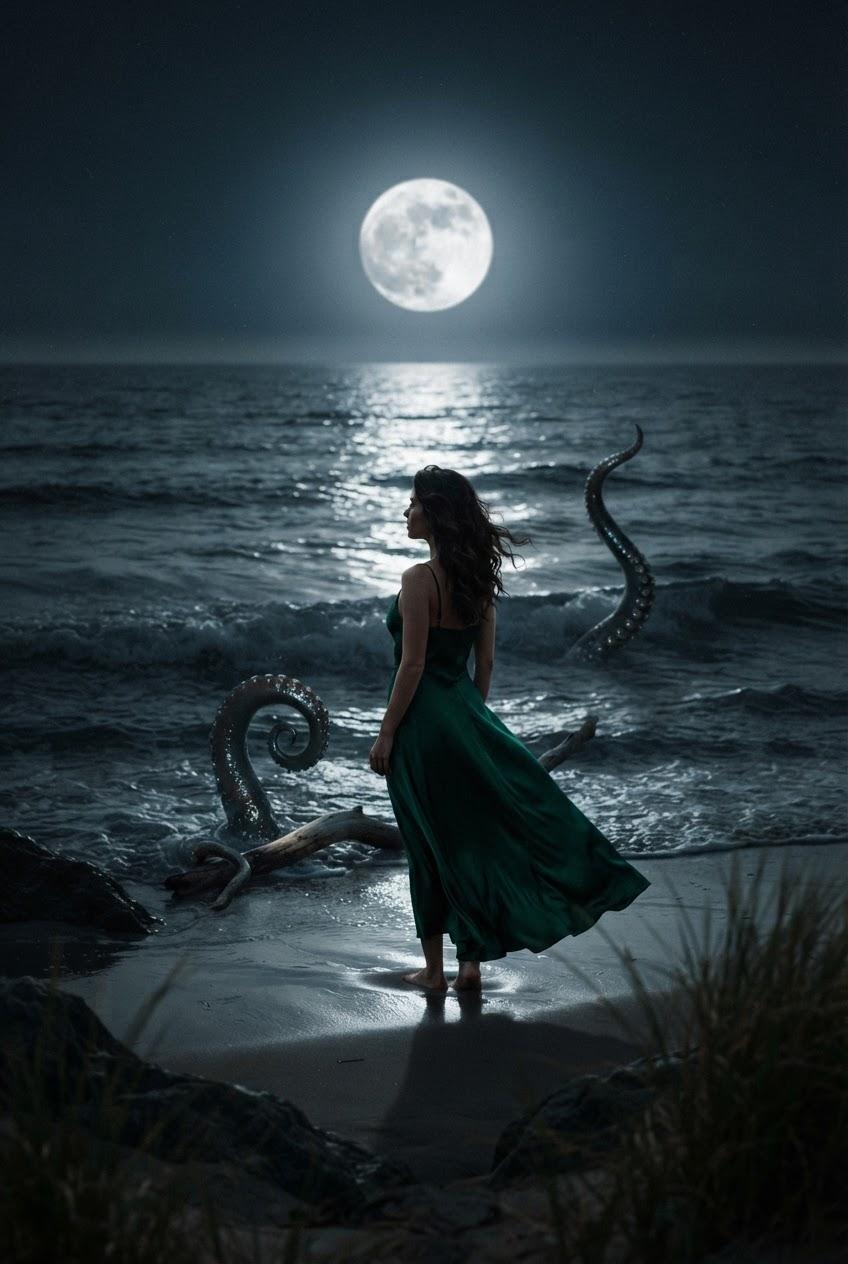 Octopus Man Breeds College Girl on Full Moon