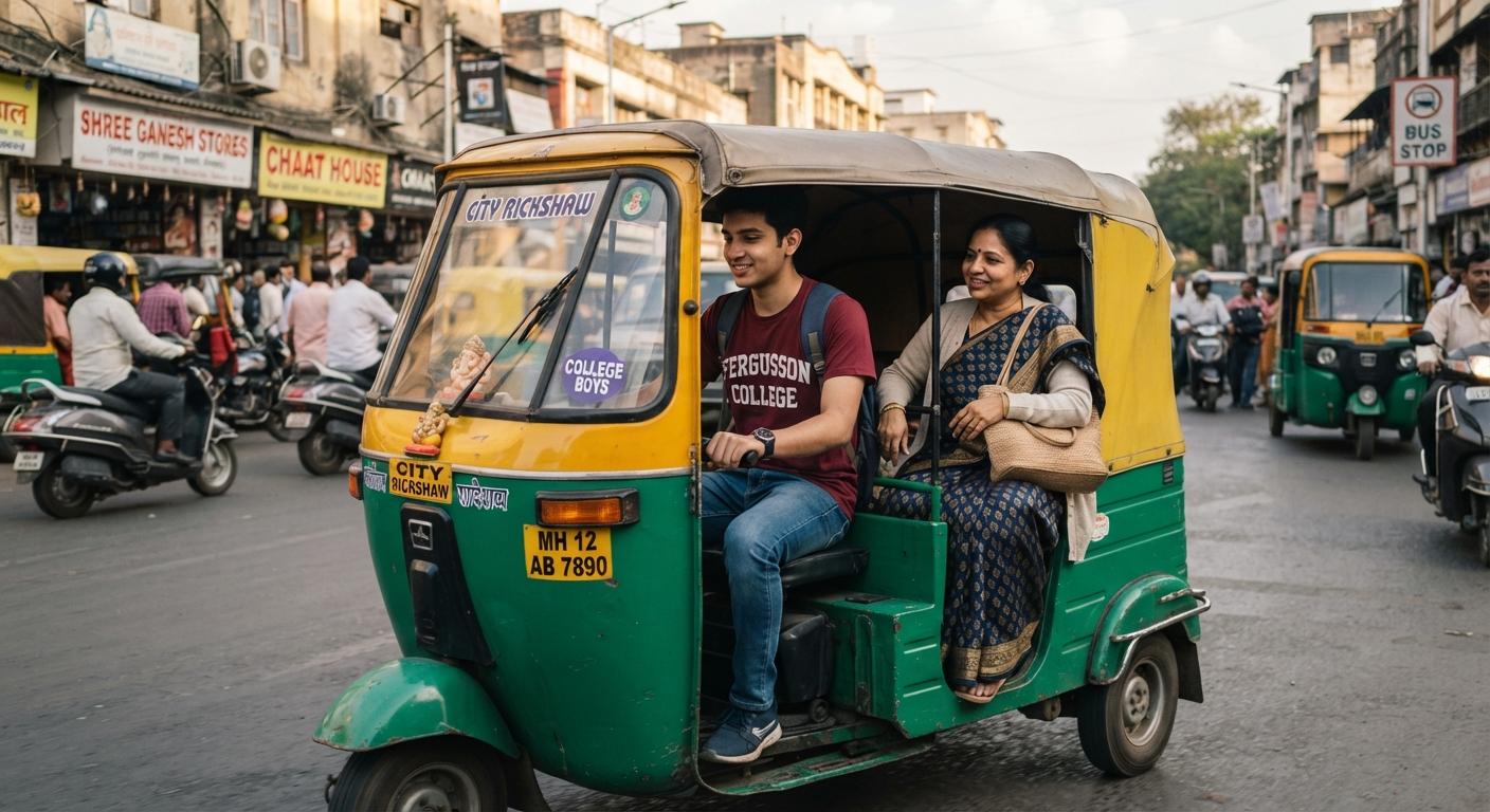 Rickshaw Ride Seduces Young Driver