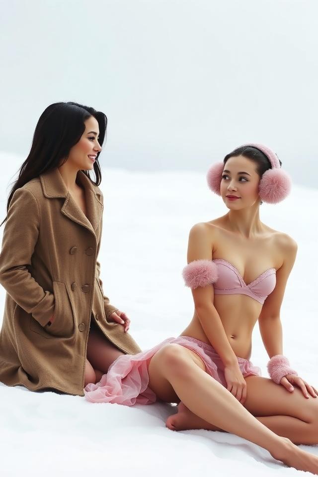 Surrendering To Her Bulge In The Snows