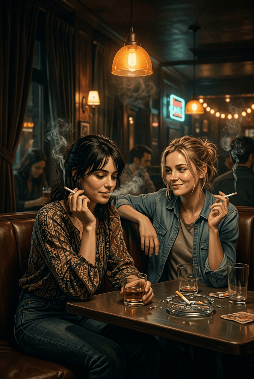 Coworker teaches her to smoke and then fucks her