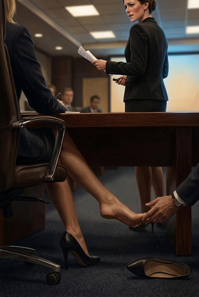 Teasing My Boss Under the Desk