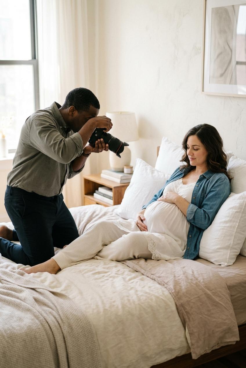 Pregnant Wife's First Lingerie Shoot