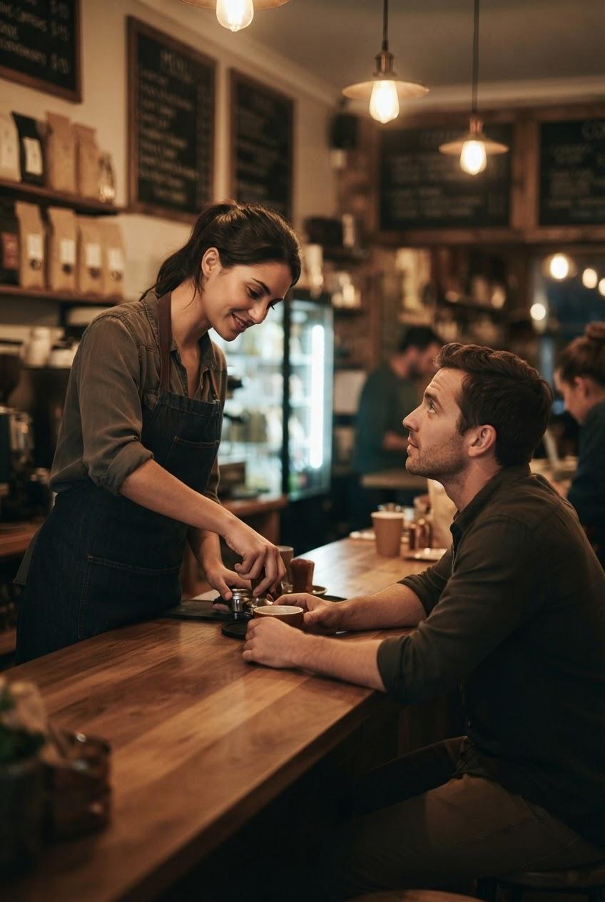 Barista Teaches Crush Submission