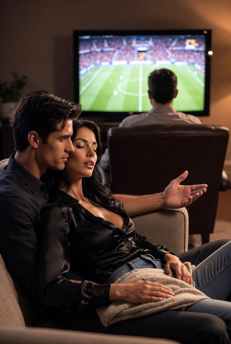 Wife rides lover while husband watches match