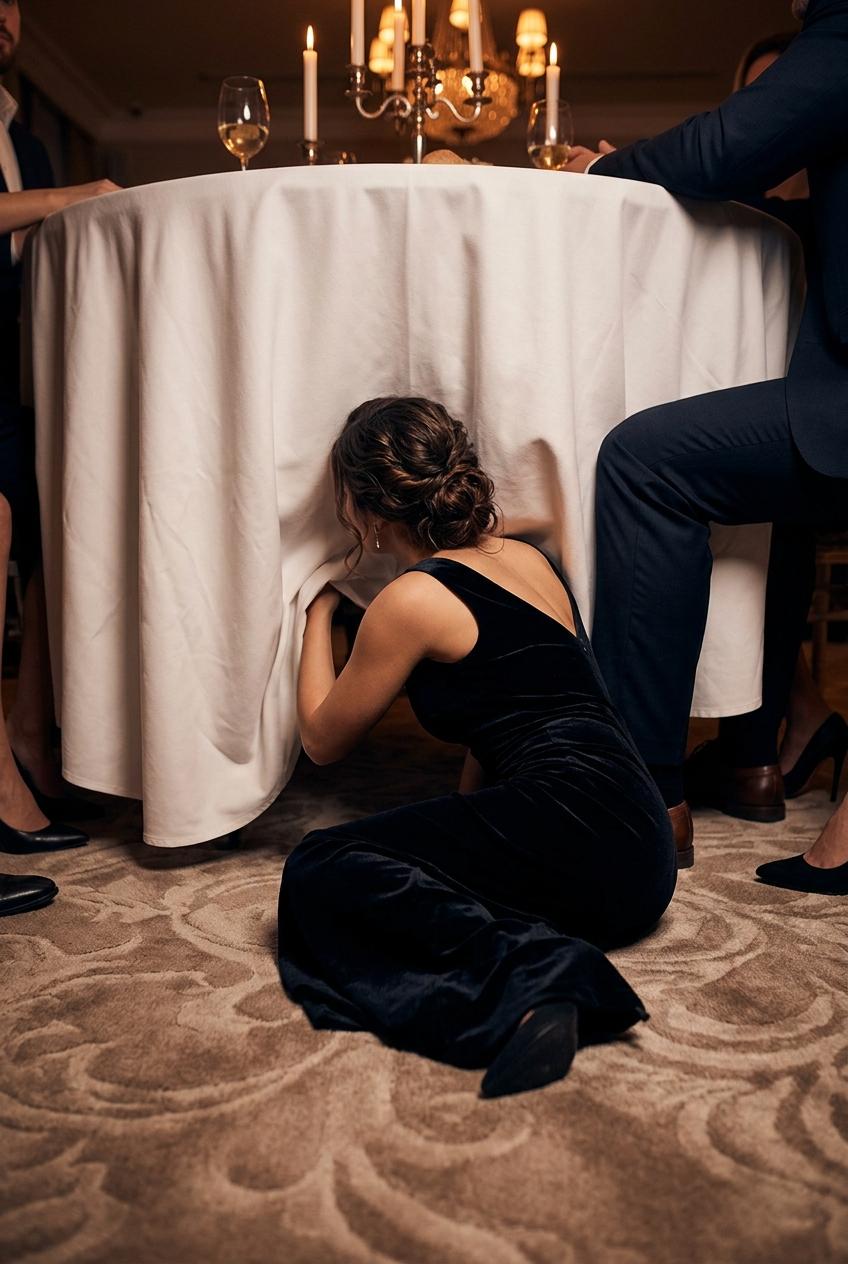 Voyage Blowjob Under Table