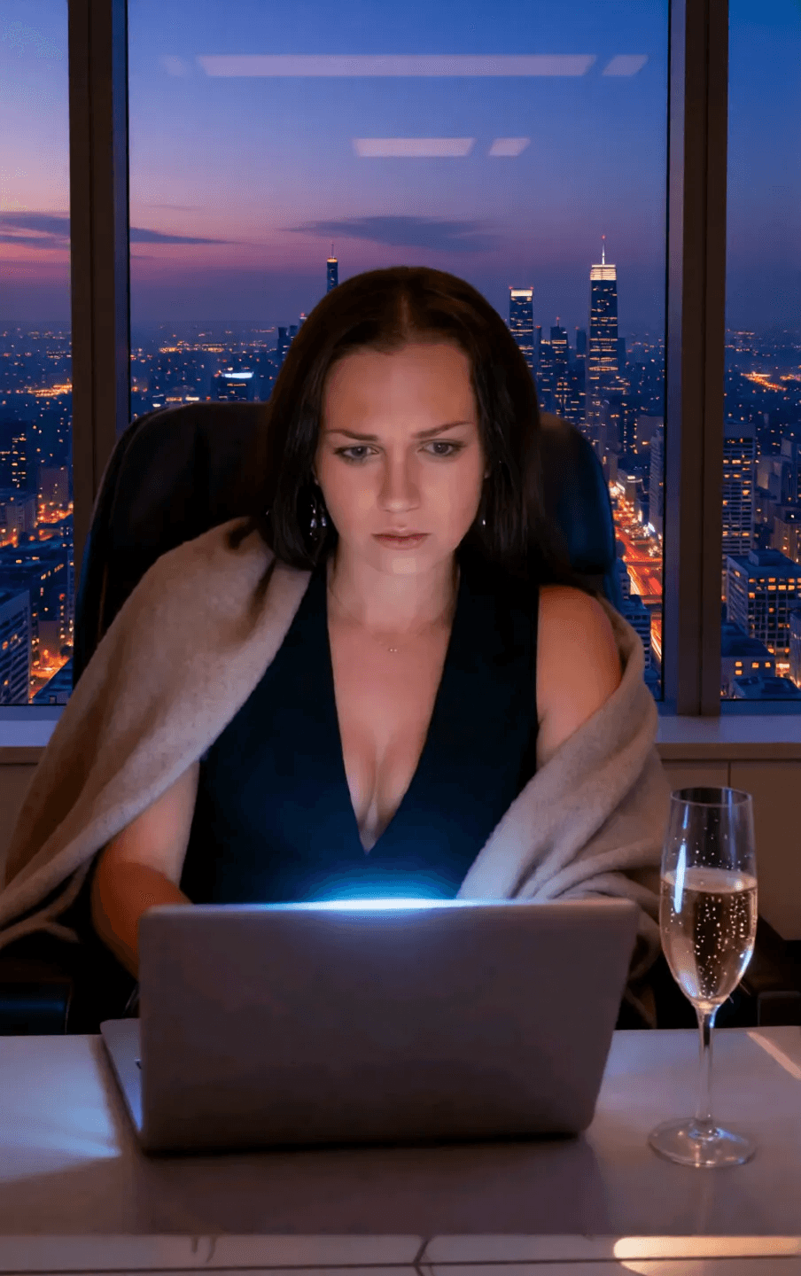 Late night live masturbation from the office