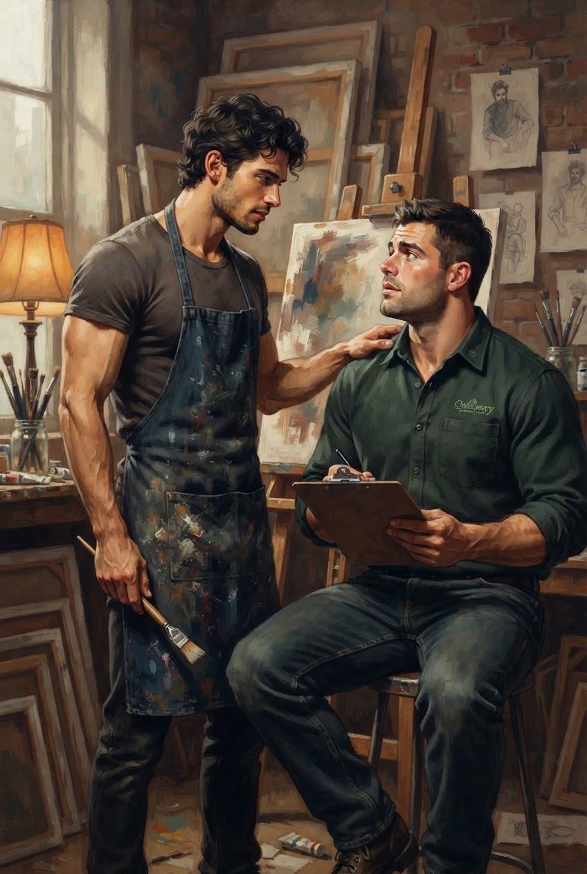 Spoiled Artist Fucks Laid-Off Delivery Guy