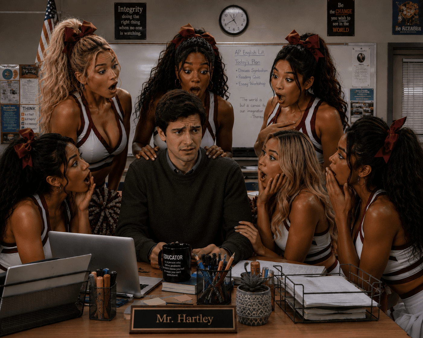 Cheer squad surprise.