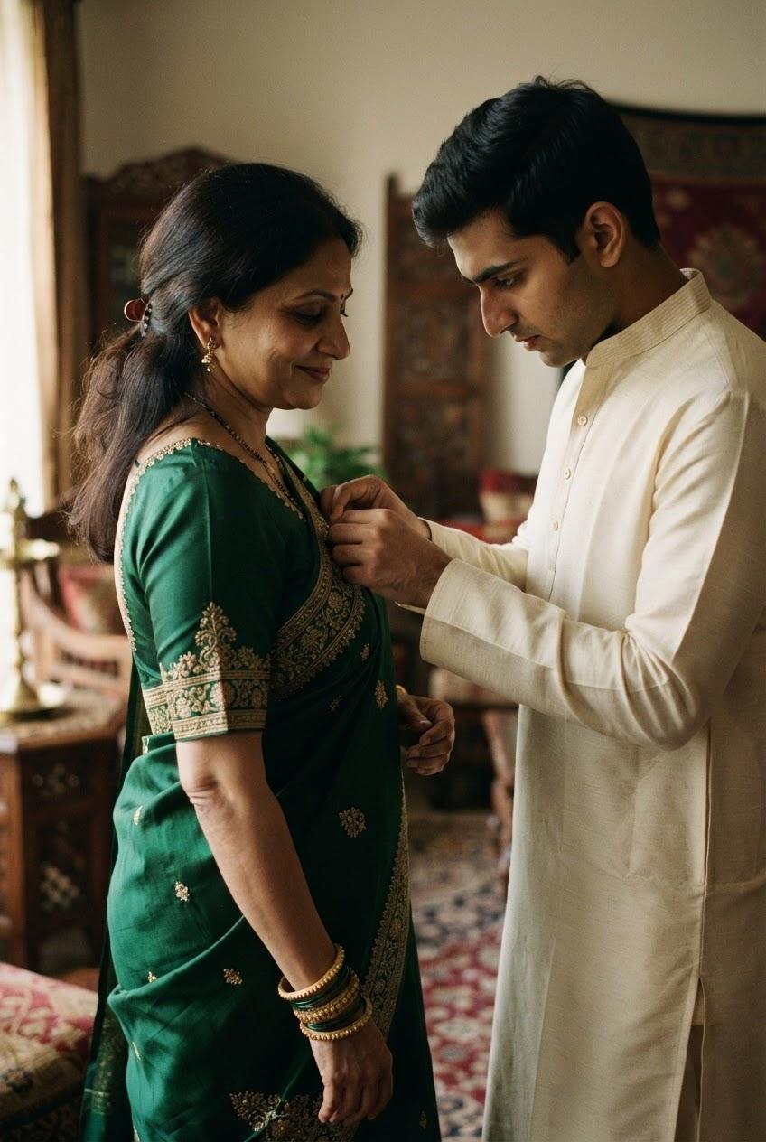 Son Helps Mom with Fitting