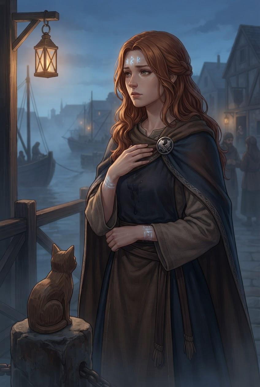 Rune-Blessed Milkmaid Serves the Harbor