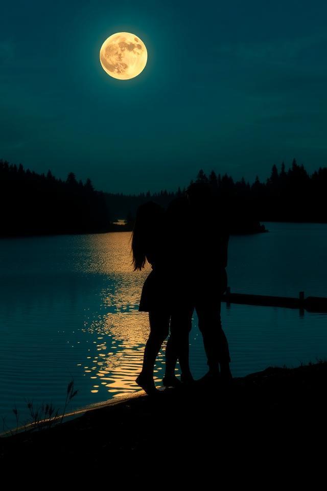 Moonlit Desires Ignite at the Lake