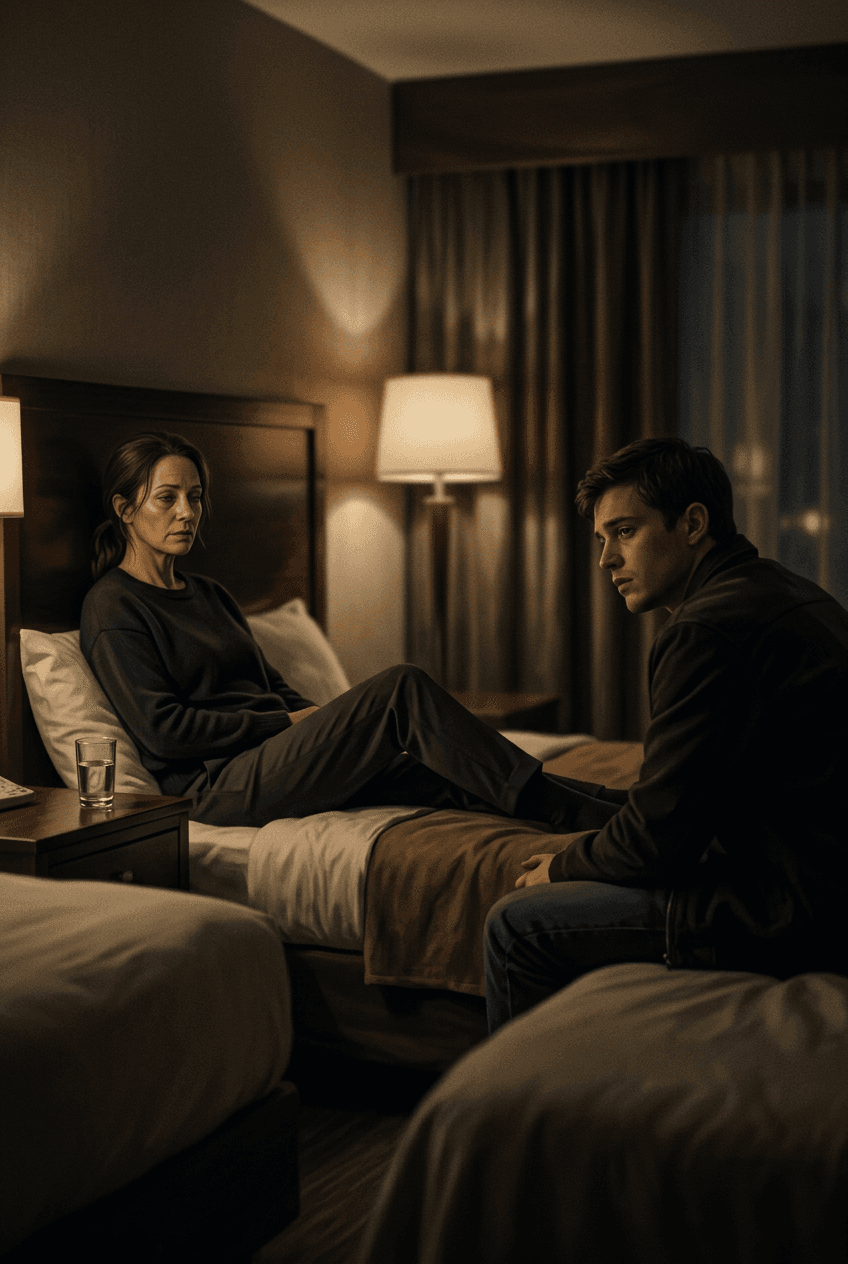 Mother & son share bed