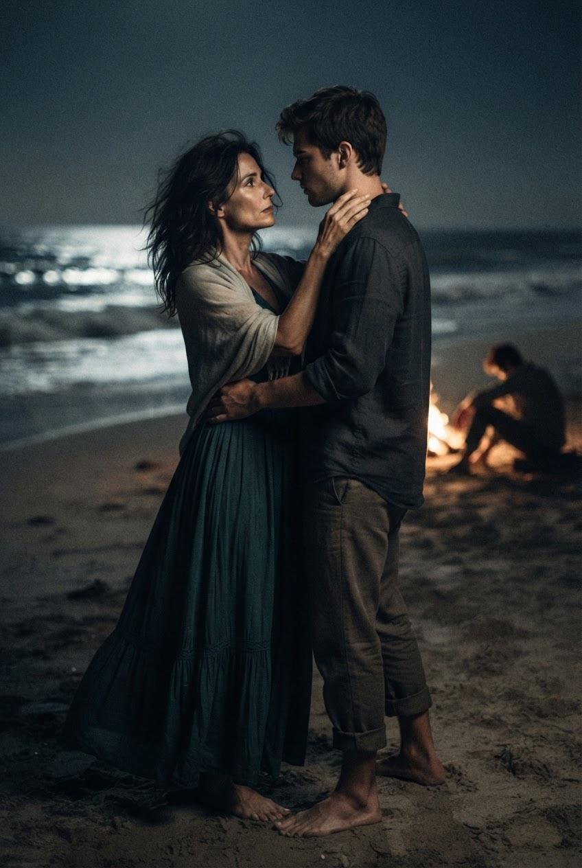Son takes mom on beach