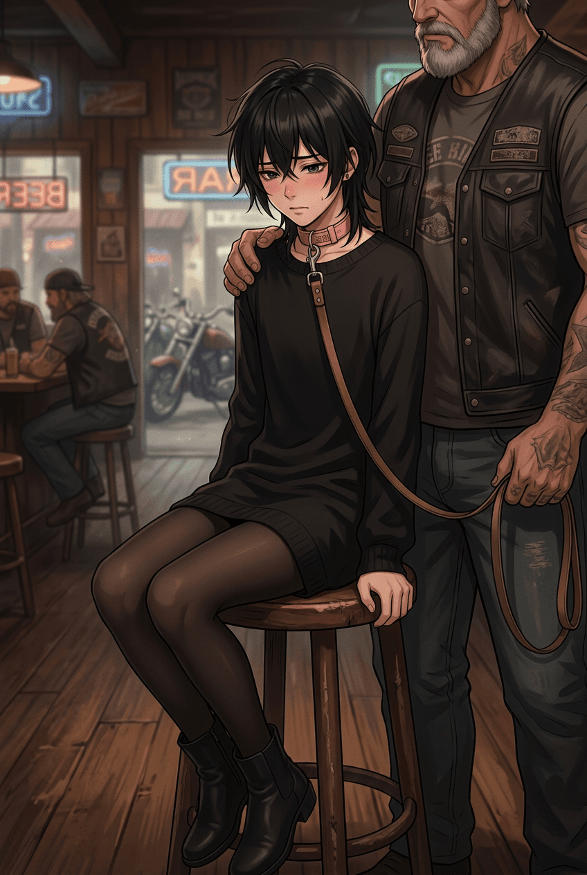 Daddy Biker Owns Asian Sissy