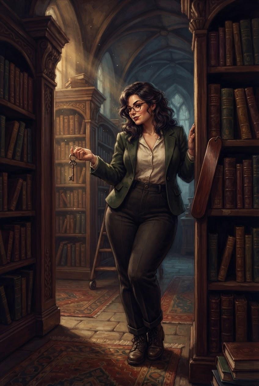 Curvy librarian breeds herself with monster cock